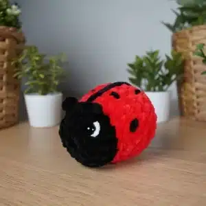 Coccinelle en crochet rouge et noire