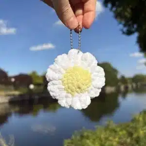 Porte-clés fleur en crochet