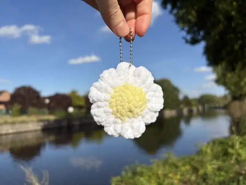 Porte-clés fleur en crochet