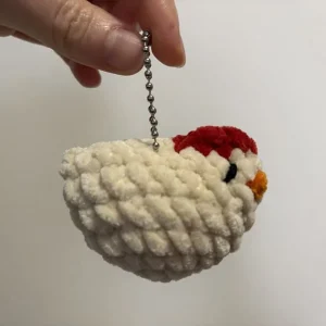 Porte-clés poule en crochet