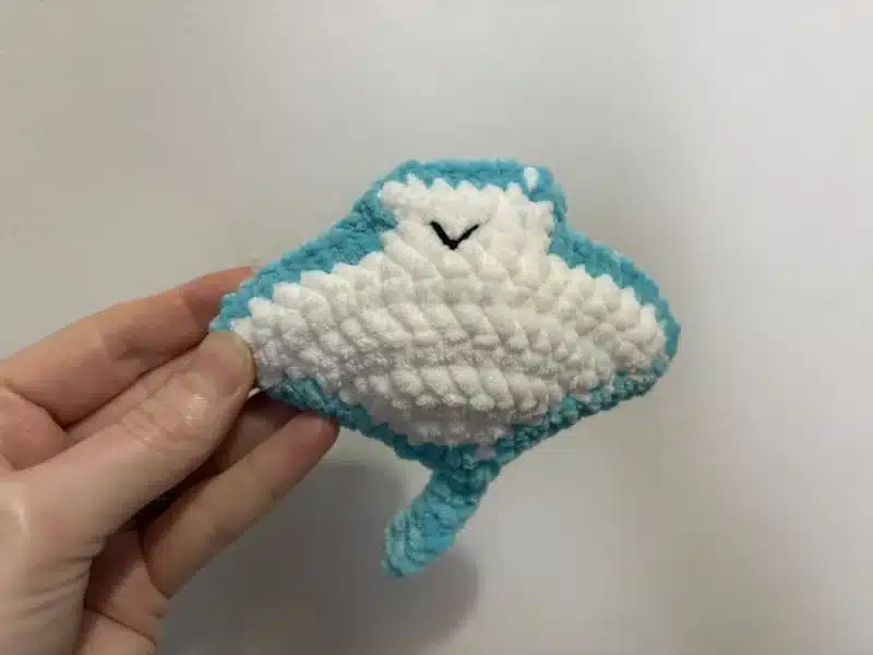 Raie bleue claire en crochet