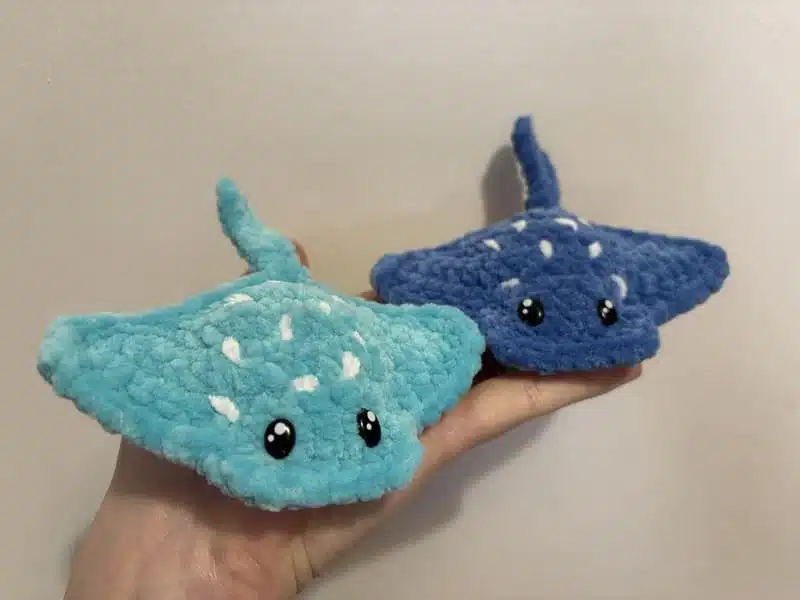 Raies bleue claire et bleue foncée en crochet