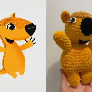 Mascotte Tatou Kompry en crochet