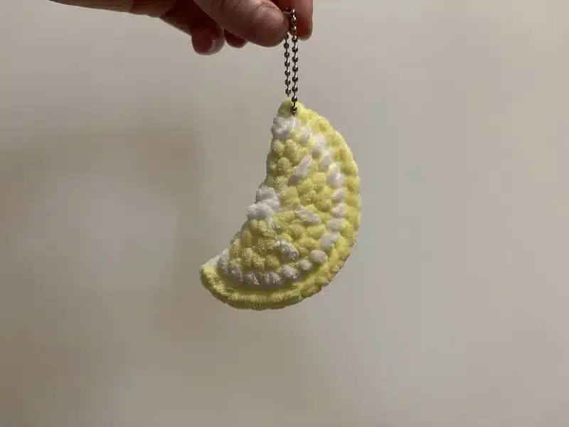 Porte-clés citron en crochet