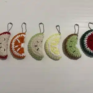 Porte-clés fruits en crochet