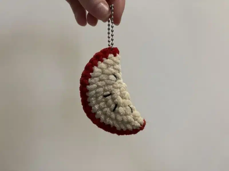 Porte-clés pomme en crochet